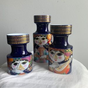 Bjorn Wiinblad Rosenthal | Set of 3 1001 Nights MCM Candle Holders